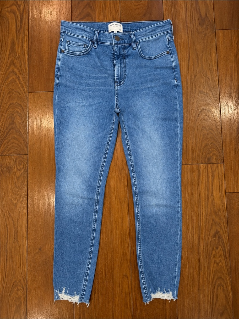 We The Free Light Blue High-Rise Skinny Jeans with Raw Hem Sz 30 NWOT